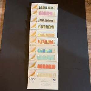 Lot of 10 Color Street Real Nail Polish Strips Assorted Solids and Glitters